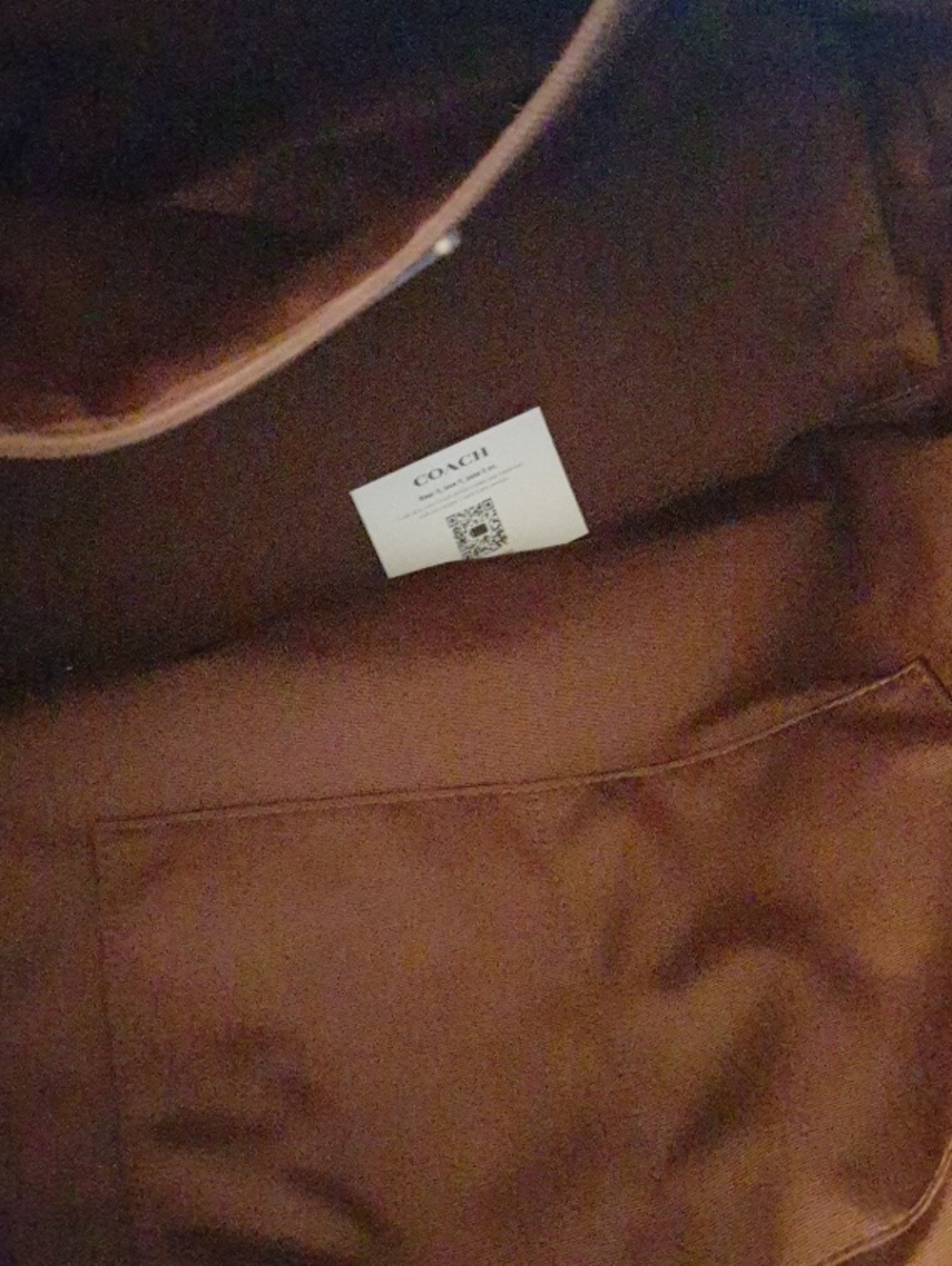 COACH Burgundy Woven Tote Bag -Brown Leather Handles. - Picture 4 of 10